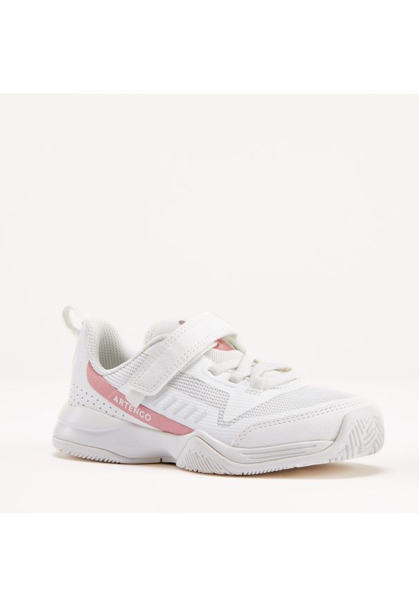 ARTENGO - Buty do tenisa dla dzieci Artengo TS500 Fast na rzepy. Zapięcie: rzepy. Kolor: biały. Materiał: kauczuk, materiał. Szerokość cholewki: szeroka. Sport: tenis