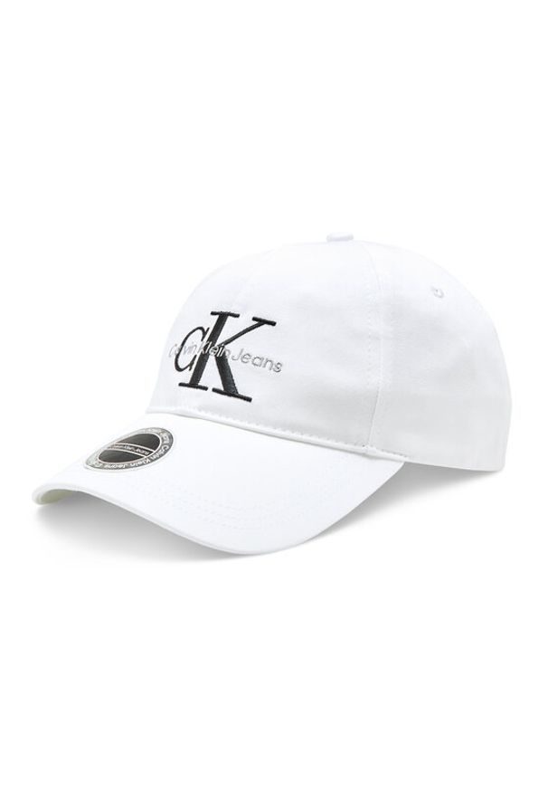 Calvin Klein Jeans Czapka z daszkiem K50K510061 Biały. Kolor: biały. Materiał: materiał, bawełna