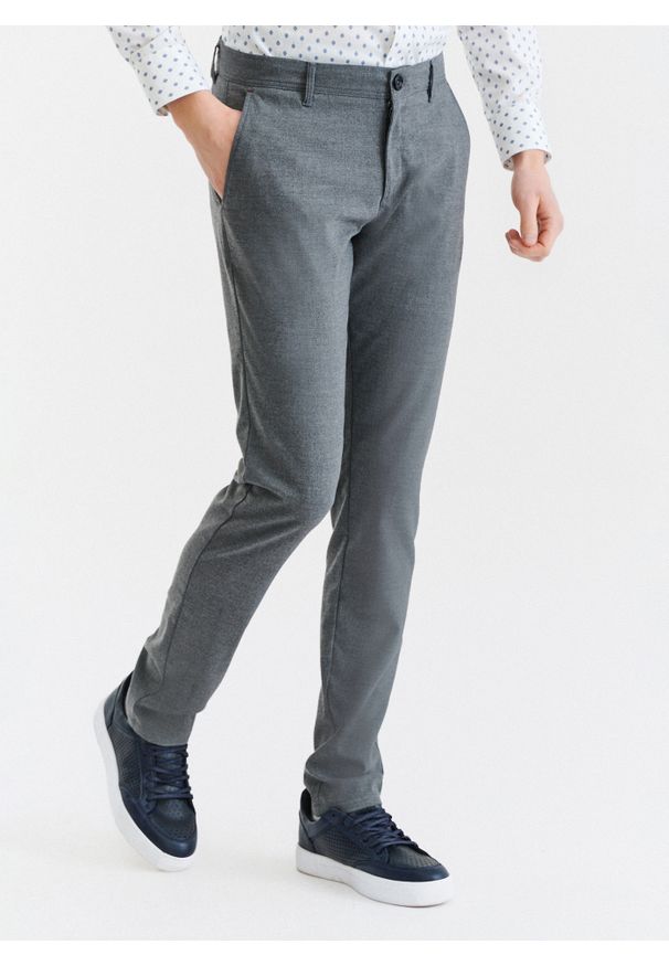 Pako Lorente - PAKO LORENTE – Szare spodnie męskie. Kolor: szary. Materiał: wiskoza, poliester, syntetyk, włókno, elastan, tkanina. Długość: długie. Wzór: gładki. Sezon: lato