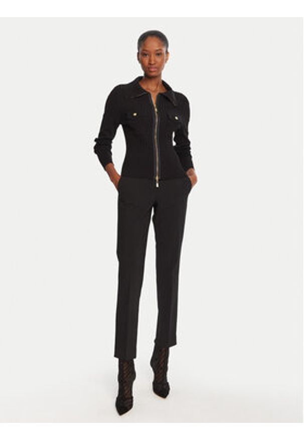 LOLA CASADEMUNT Kardigan LF2511007 Czarny Slim Fit. Kolor: czarny. Materiał: syntetyk