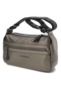 Szara Modna Damska Listonoszka Hispanitas. Kolor: szary. Materiał: skórzane. Styl: casual, elegancki. Rodzaj torebki: na ramię #7