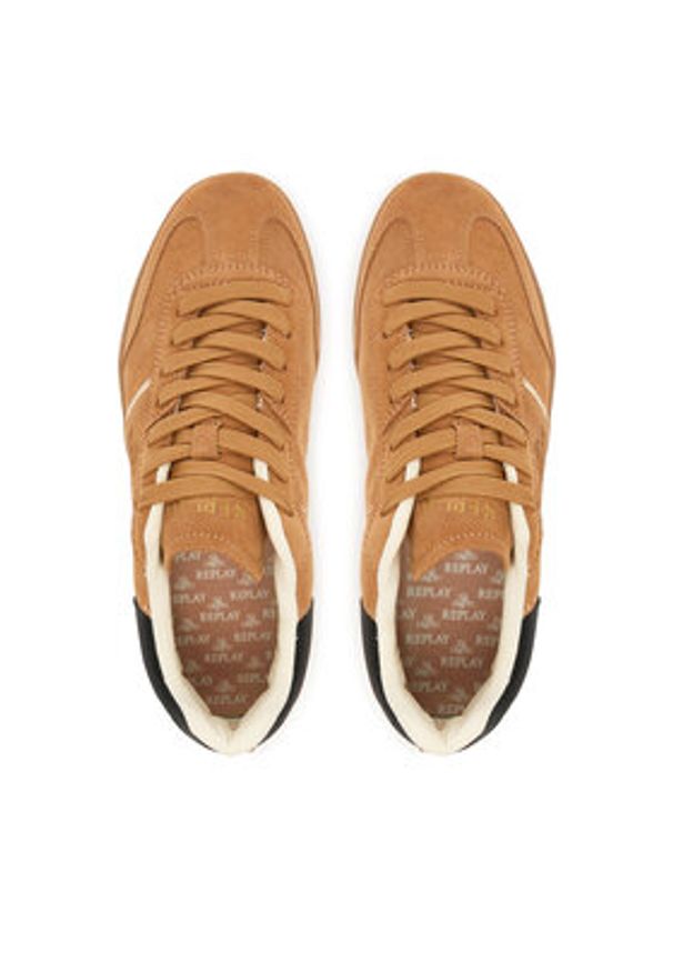 Replay - REPLAY Sneakersy GWSD8.000.C0005L Brązowy. Kolor: brązowy. Materiał: skóra