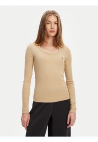Guess Bluzka V4BP07 K8RT2 Beżowy Regular Fit. Kolor: beżowy. Materiał: wiskoza #1