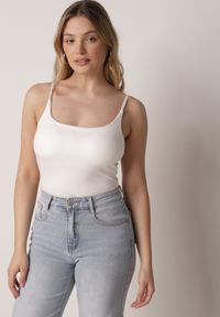 Born2be - Biały Wiskozowy Top z Podwójnymi Ramiączkami Hendrea. Okazja: na co dzień. Kolor: biały. Materiał: wiskoza. Długość rękawa: na ramiączkach. Styl: casual, elegancki #2