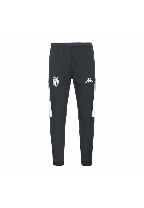 Kappa - Spodnie dresowe dziecięce AS Monaco Arufinzip 8 2024/25. Kolor: szary, biały, wielokolorowy. Materiał: dresówka. Sport: piłka nożna