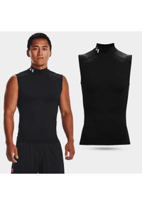 Koszulka termoaktywna męska Under Armour HeatGear Mock bez rękawów tank top. Kolor: czarny. Długość rękawa: bez rękawów