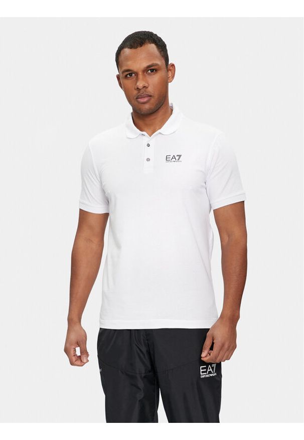 EA7 Emporio Armani Polo 3DPF16 PJ03Z 1100 Biały Regular Fit. Typ kołnierza: polo. Kolor: biały. Materiał: bawełna