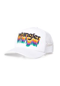Wrangler - MĘSKA CZAPKA Z DASZKIEM WRANGLER TRUCKER CAP WHITE W0M36U512. Kolor: biały. Styl: elegancki #1