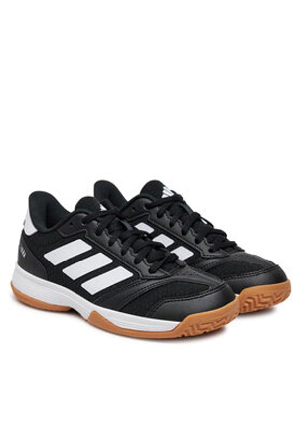 Adidas - adidas Buty halowe Ligra 8 Indoor Shoes Kids JR0744 Czarny. Kolor: czarny. Materiał: materiał