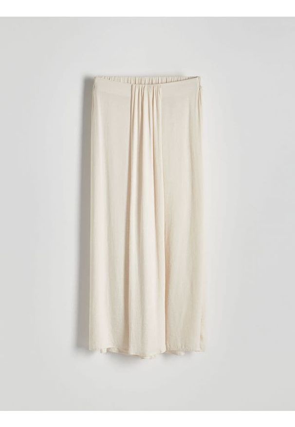 Reserved - Spódnica maxi - złamana biel. Materiał: tkanina. Wzór: gładki