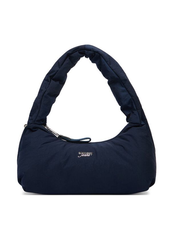 Tommy Jeans Torebka Metal Logo Padded Strap Shoulder Bag AW0AW18583 Granatowy. Kolor: niebieski