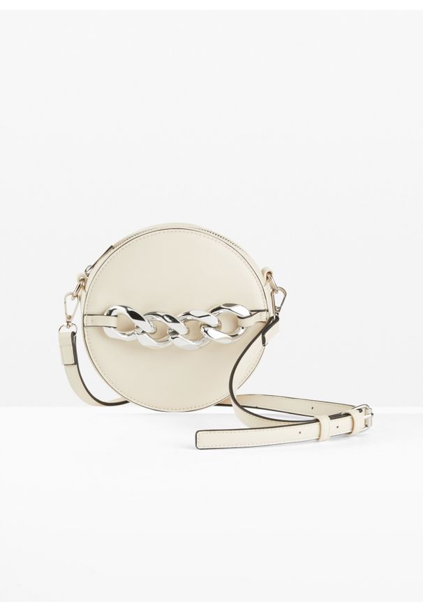 bonprix - Torebka na ramię z odpinanym paskiem. Kolor: beżowy. Rozmiar: małe. Styl: wizytowy, casual. Rodzaj torebki: na ramię