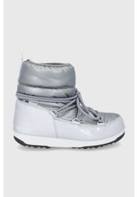 Moon Boot Śniegowce Low Pillow kolor srebrny. Nosek buta: okrągły. Zapięcie: sznurówki. Kolor: srebrny. Materiał: guma
