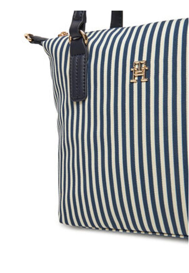 TOMMY HILFIGER - Tommy Hilfiger Torebka Poppy Summer Small Tote AW0AW17202 Granatowy. Kolor: niebieski