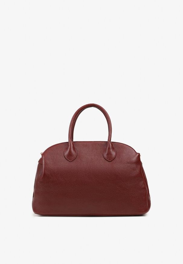 Renee - Bordowa Torebka Shopperka na Ramię z Paskiem Arovire. Kolor: czerwony. Styl: klasyczny, biznesowy, casual, elegancki. Rodzaj torebki: na ramię
