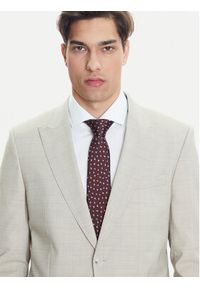 BOSS Garnitur H-Huge 50546099 Beżowy Slim Fit. Kolor: beżowy. Materiał: wełna #11