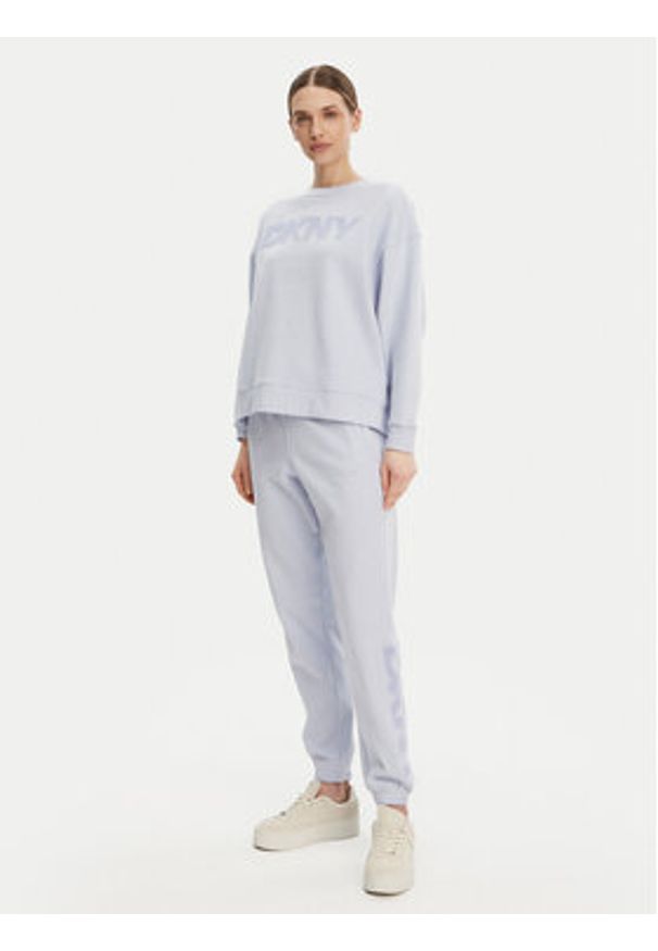 DKNY Spodnie dresowe DP5P3585 Błękitny Regular Fit. Kolor: niebieski. Materiał: bawełna