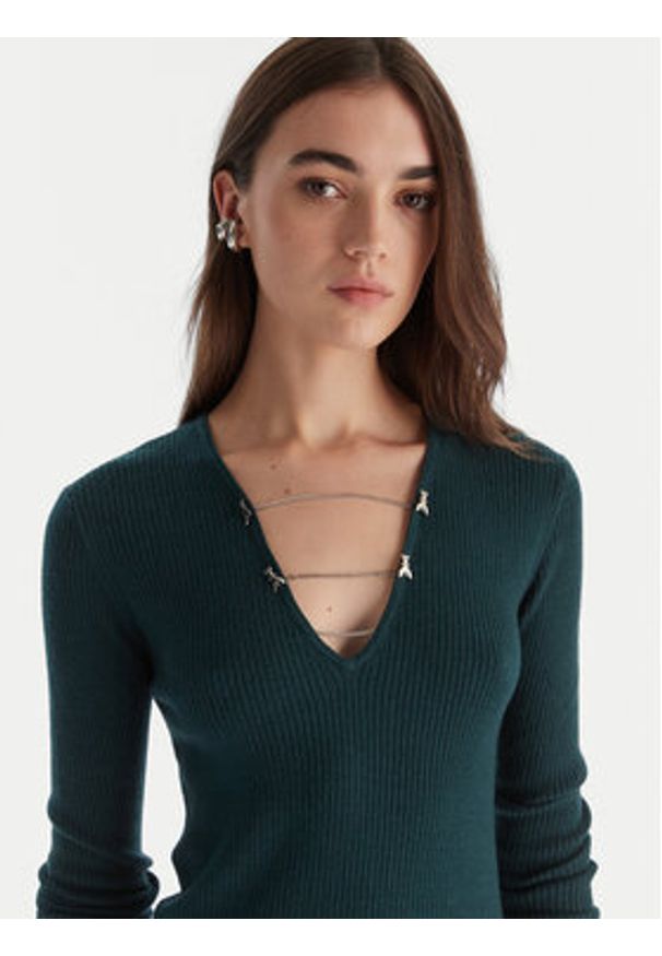 Patrizia Pepe Sweter 2K0331/K7S0-G619 Zielony Regular Fit. Kolor: zielony. Materiał: wiskoza