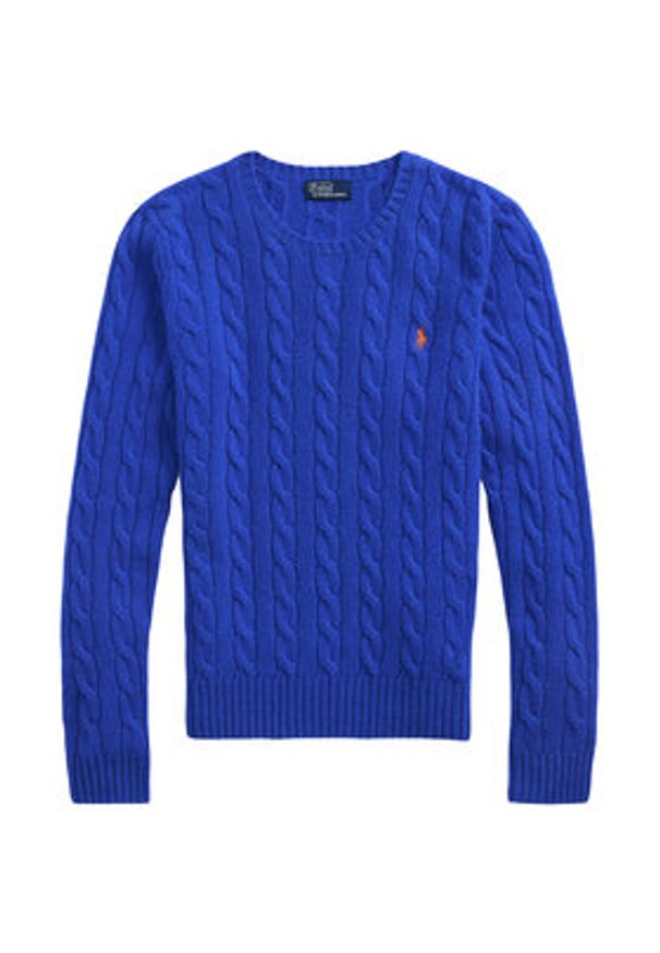 Polo Ralph Lauren Sweter 211971865006 Niebieski Slim Fit. Typ kołnierza: polo. Kolor: niebieski. Materiał: wełna