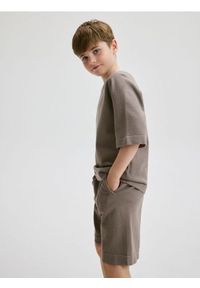 Reserved - Komplet oversize - beżowy. Kolor: beżowy. Materiał: bawełna, dzianina #1