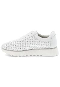Białe Sneakersy S.Barski Modne Ażurowe Obuwie Damskie. Okazja: na co dzień. Zapięcie: sznurówki. Kolor: biały. Materiał: skóra. Szerokość cholewki: normalna. Wzór: ażurowy. Styl: klasyczny, sportowy, casual, elegancki #6