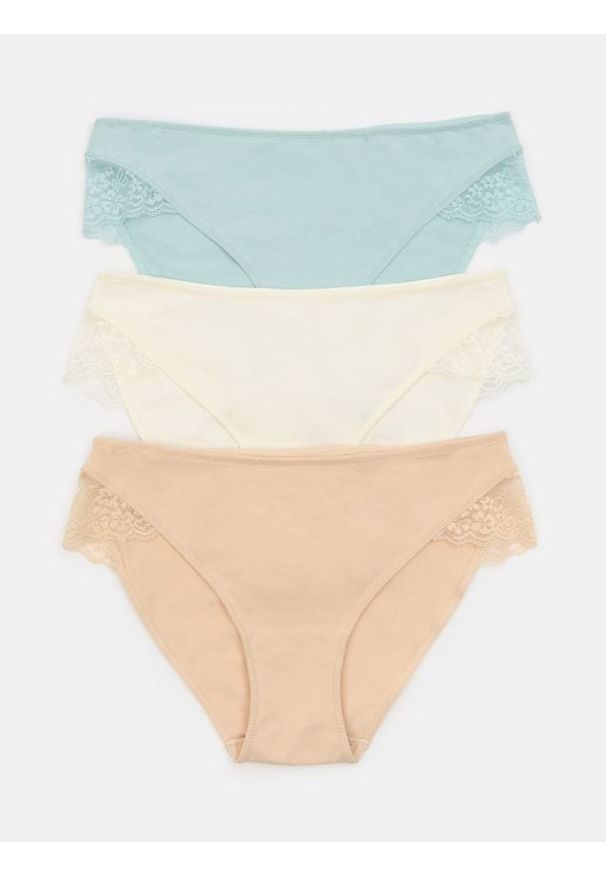 Sinsay - Bawełniane majtki figi 3 pack - wielobarwny. Materiał: bawełna