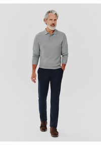 Pako Lorente - PAKO LORENTE – Szary sweter męski z kołnierzykiem polo. Okazja: na co dzień. Typ kołnierza: polo. Kolor: szary. Sezon: jesień. Styl: casual #7