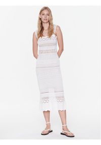 TwinSet - TWINSET Sukienka codzienna 231TP3166 Biały Regular Fit. Okazja: na co dzień. Kolor: biały. Materiał: syntetyk. Typ sukienki: proste. Styl: casual #1