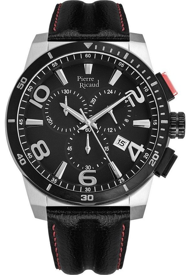 Zegarek Pierre Ricaud Zegarek męski Pierre Ricaud P60016.Y254CH czarny. Kolor: czarny