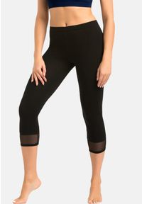 TEYLI - Legginsy na fitness damskie Teyli Glamo 3/4. Kolor: czarny. Materiał: elastan, bawełna. Sport: fitness