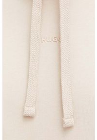 Hugo - HUGO dres bawełniany kolor beżowy. Kolor: beżowy. Materiał: bawełna, dresówka #5