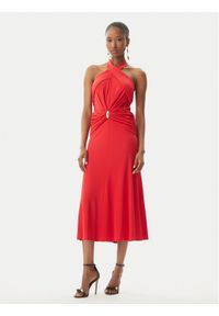 Elisabetta Franchi Sukienka koktajlowa AB71952E2 CG5 Czerwony Regular Fit. Kolor: czerwony. Materiał: wiskoza. Styl: wizytowy #1