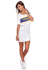 Wrangler - DAMSKA SUKIENKA WRANGLER B&Y TEE DRESS WHITE W902LF612. Kolor: biały. Typ sukienki: sportowe. Styl: sportowy #7