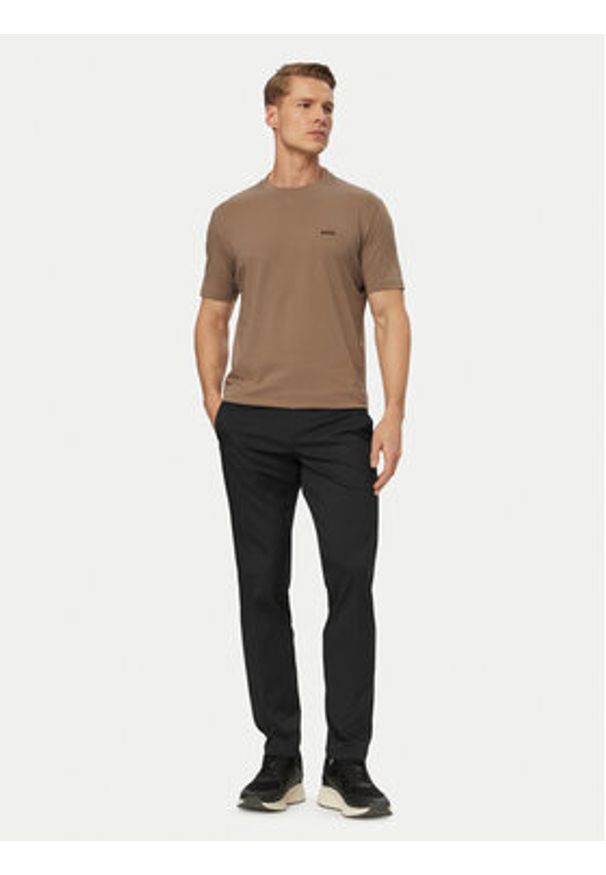 BOSS T-Shirt 50506373 Khaki Regular Fit. Kolor: brązowy. Materiał: bawełna