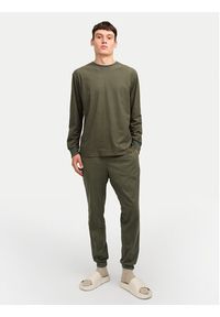 Jack & Jones Piżama Solid 12268536 Zielony Loose Fit. Kolor: zielony. Materiał: syntetyk