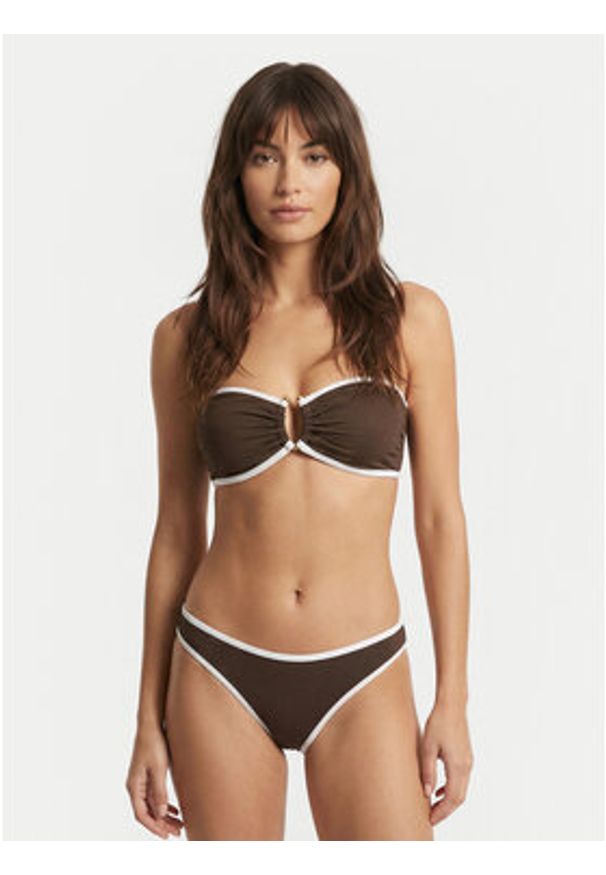 Seafolly Góra od bikini Beach Bound 31283-072 Brązowy. Kolor: brązowy. Materiał: syntetyk