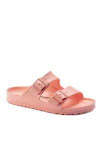 Kapcie Birkenstock Arizona Coralpea Damskie. Okazja: na co dzień. Kolor: czerwony. Materiał: materiał, syntetyk. Styl: casual
