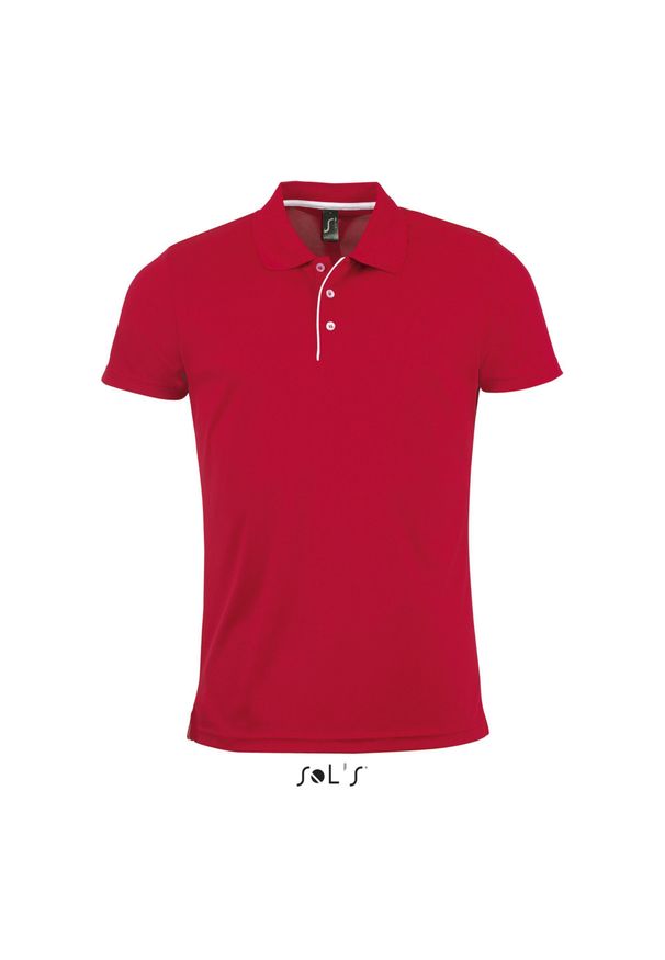SOL'S - Polo Sol's Performer. Typ kołnierza: polo. Kolor: czerwony