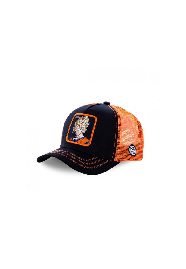 CapsLab - Czapka Trucker Capslab x Dragon Ball Z (Goku Saiyen) - Czarny/Pomarańczowy. Kolor: wielokolorowy. Styl: casual