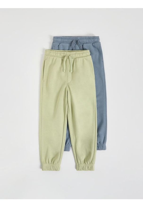 Reserved - Bawełniane spodnie 2 pack - niebieski. Kolor: niebieski. Materiał: bawełna