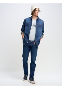 Big-Star - Spodnie jeans męskie dopasowane Tobias 401. Okazja: na co dzień. Kolor: niebieski. Styl: casual, klasyczny #3
