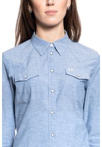 Lee - DAMSKA KOSZULA MATERIAŁOWA LEE SLIM WESTERN SHIRT SUMMER BLUE L45RHONJ. Materiał: materiał #4