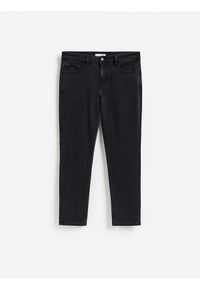 Reserved - Jeansy slim fit z efektem sprania - czarny. Kolor: czarny