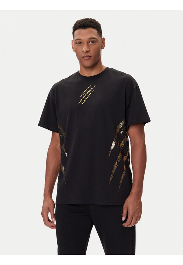 Plein Sport T-Shirt FAEC MTK8358 STE001N Czarny Loose Fit. Kolor: czarny. Materiał: bawełna. Styl: sportowy