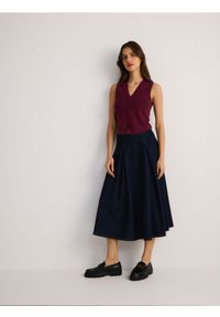Reserved - Jeansowa spódnica - granatowy. Kolor: niebieski. Materiał: jeans #1