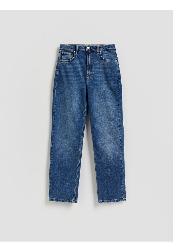Reserved - Jeansy straight leg - niebieski. Kolor: niebieski