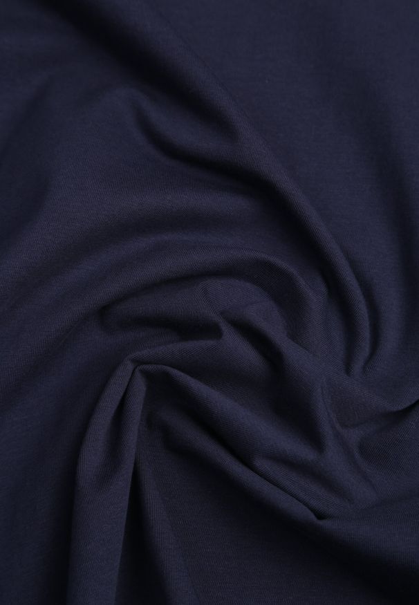 Born2be - Granatowy T-shirt Bawełniany Klasyczny o Fasonie Oversize z Dłuższym Tyłem Nemedora. Okazja: na co dzień. Kolor: niebieski. Materiał: bawełna. Długość: długie. Styl: klasyczny