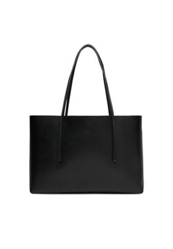 Calvin Klein Torebka Foil Logo Tote W/Pouch LV04F3274G Czarny. Kolor: czarny. Materiał: skórzane