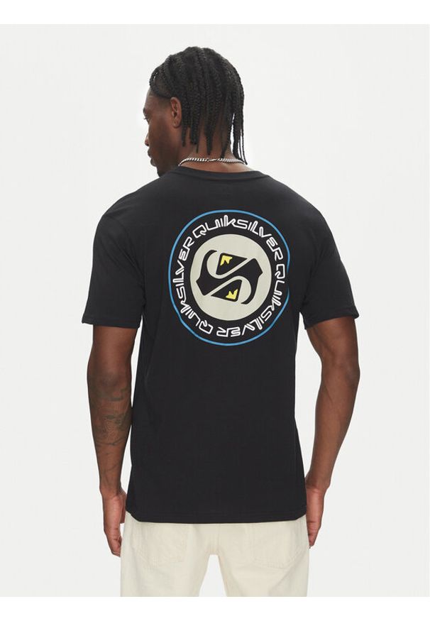 Quiksilver T-Shirt Circle Back Ss EQYZT08054 Czarny Regular Fit. Kolor: czarny. Materiał: bawełna