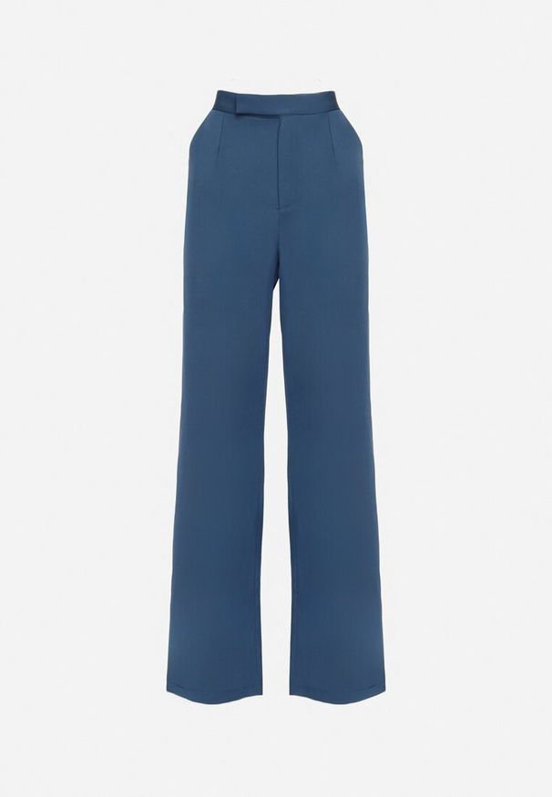 Born2be - Granatowe Klasyczne Spodnie z Kieszeniami i Prostą Nogawką Trisonore. Okazja: na spotkanie biznesowe, do pracy, na co dzień. Kolekcja: dla wysokich. Kolor: niebieski. Materiał: materiał, dzianina. Wzór: gładki, jednolity. Styl: klasyczny